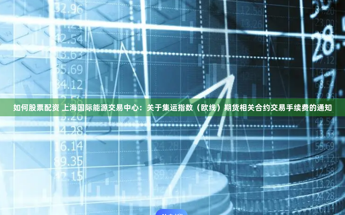 如何股票配资 上海国际能源交易中心：关于集运指数（欧线）期货相关合约交易手续费的通知
